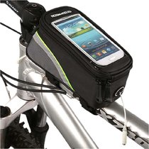 乐炫自行车包 手机架 触屏手机包 自行车上管包 IPHONE HTC 三星手机袋12496 线条(绿线条 4.2)