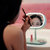 化妆镜卧室台灯创意LED化妆台灯台式梳妆镜便携结婚公主折叠镜子(绿色)第3张高清大图