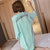 韩版中长款白衬衫女bf风长袖衬衣性感睡衣宽松上衣雪纺打底衬衫裙(浅绿色 XL)第5张高清大图