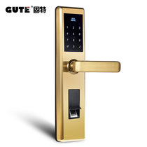 全国安装固特指纹锁电子锁智能锁家用静音密码锁大门防盗门锁 金色