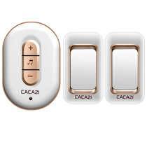 CACAZI卡佳斯 W-9918二拖一 家用门铃无线 交流数码电子防水遥控门铃老人呼叫器(金色)