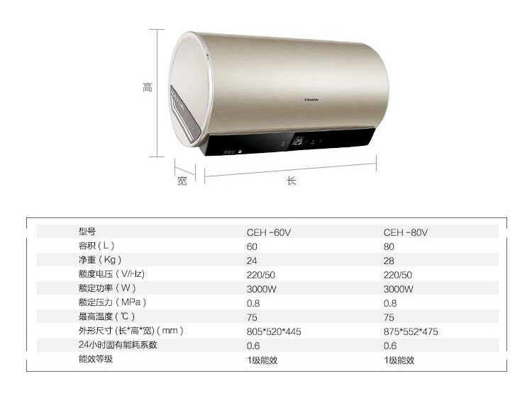 卡萨帝电热水器ceh-80v金